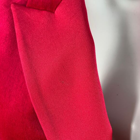 A.L.C. Size 6 Raspberry Red Velvet Peak Lapel Double Breasted Pantsuit - Picture 7 of 14